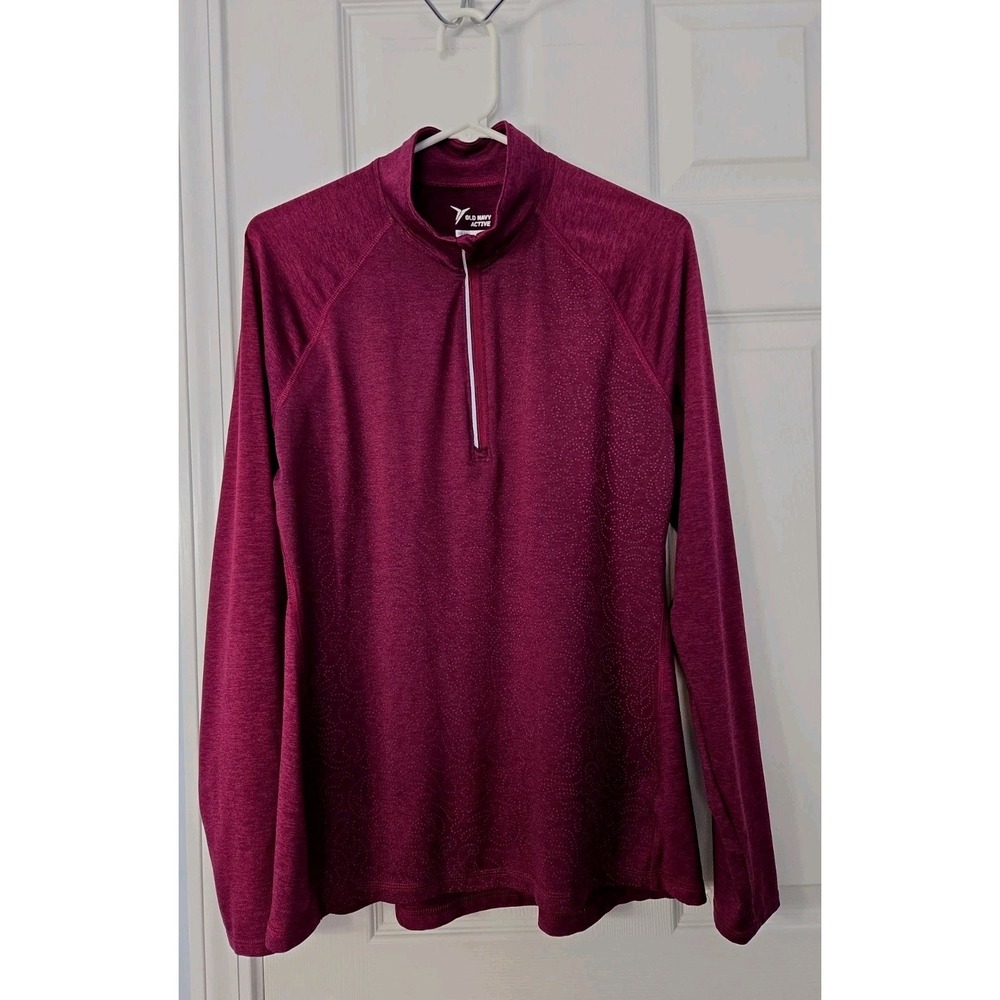 Old Navy Active Go-Dry Women's Pullover 3/4 Zip long sleeve Semi Fitted Size L